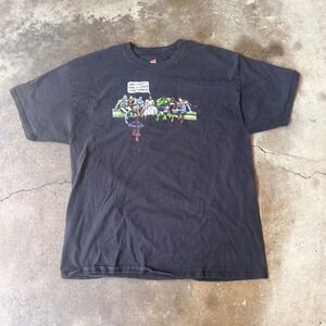 Hanes Graphic T-Shirt Mens XL Black Excellent Jesus Superheroes Saved The World